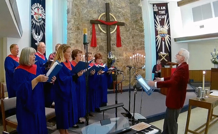 Choir Blue Robes Red Stoles